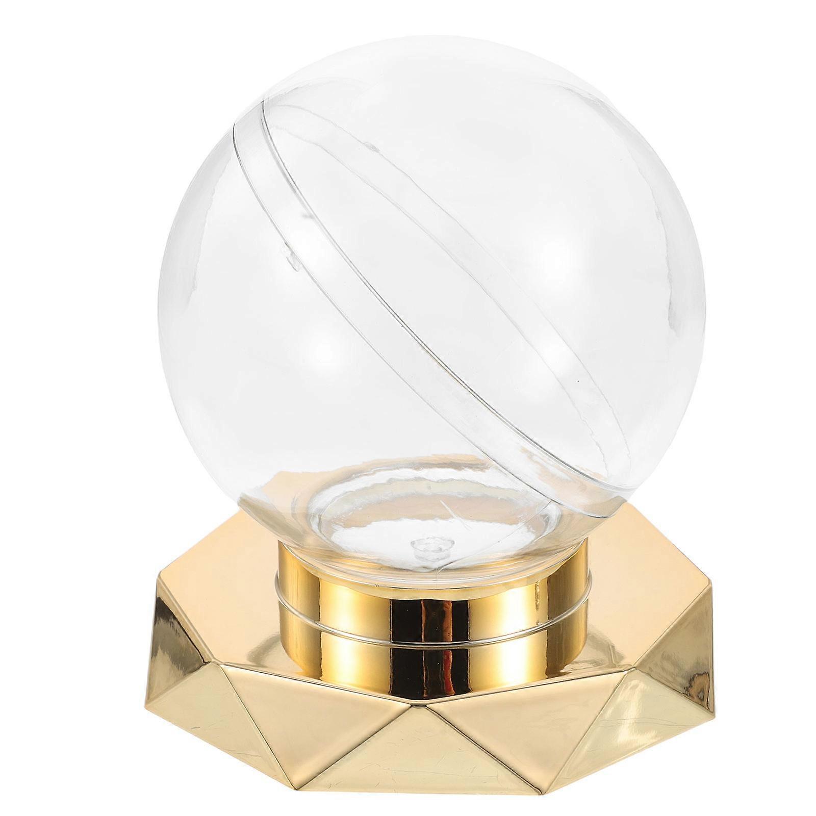 Transparent Baseball Display Case with Gold Base   Dustproof Memorabilia Box for Collectible Preservation