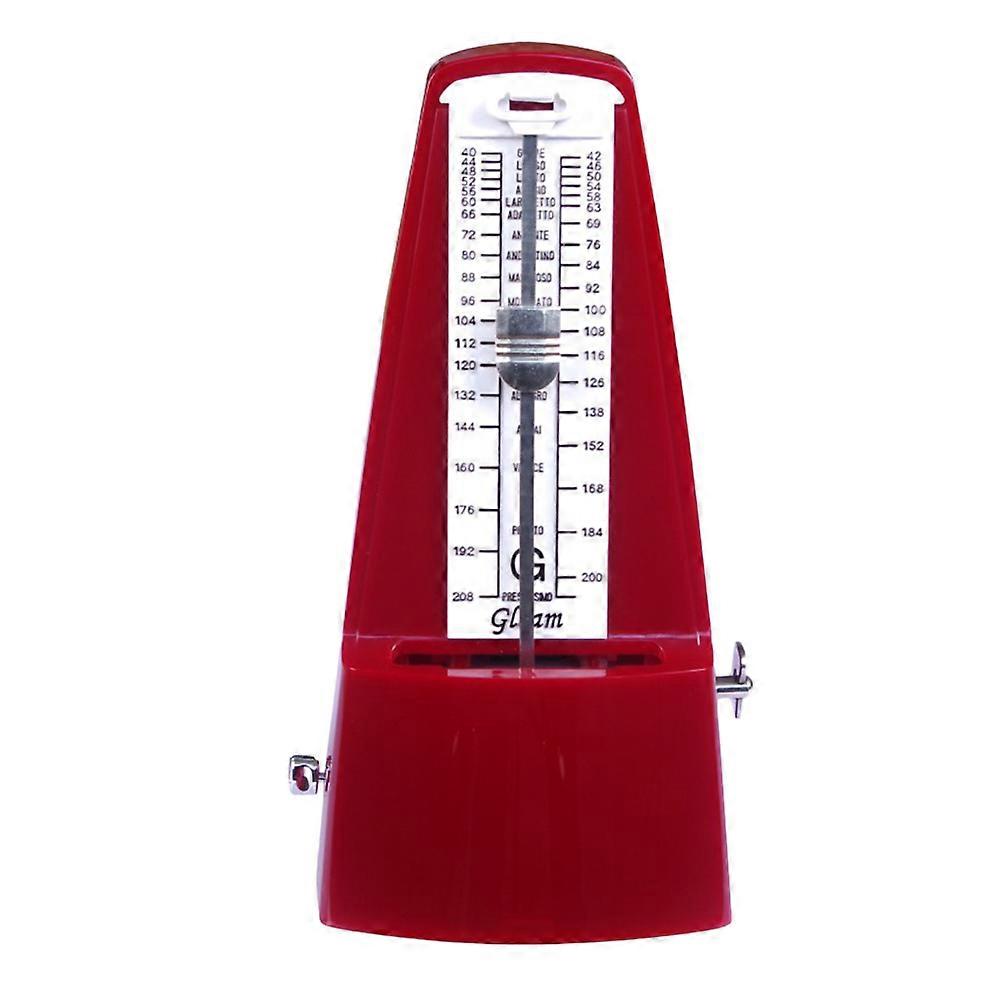 Piano Mechanical Metronome with Click and Bell Ring for Rhythm Training Red 1Set