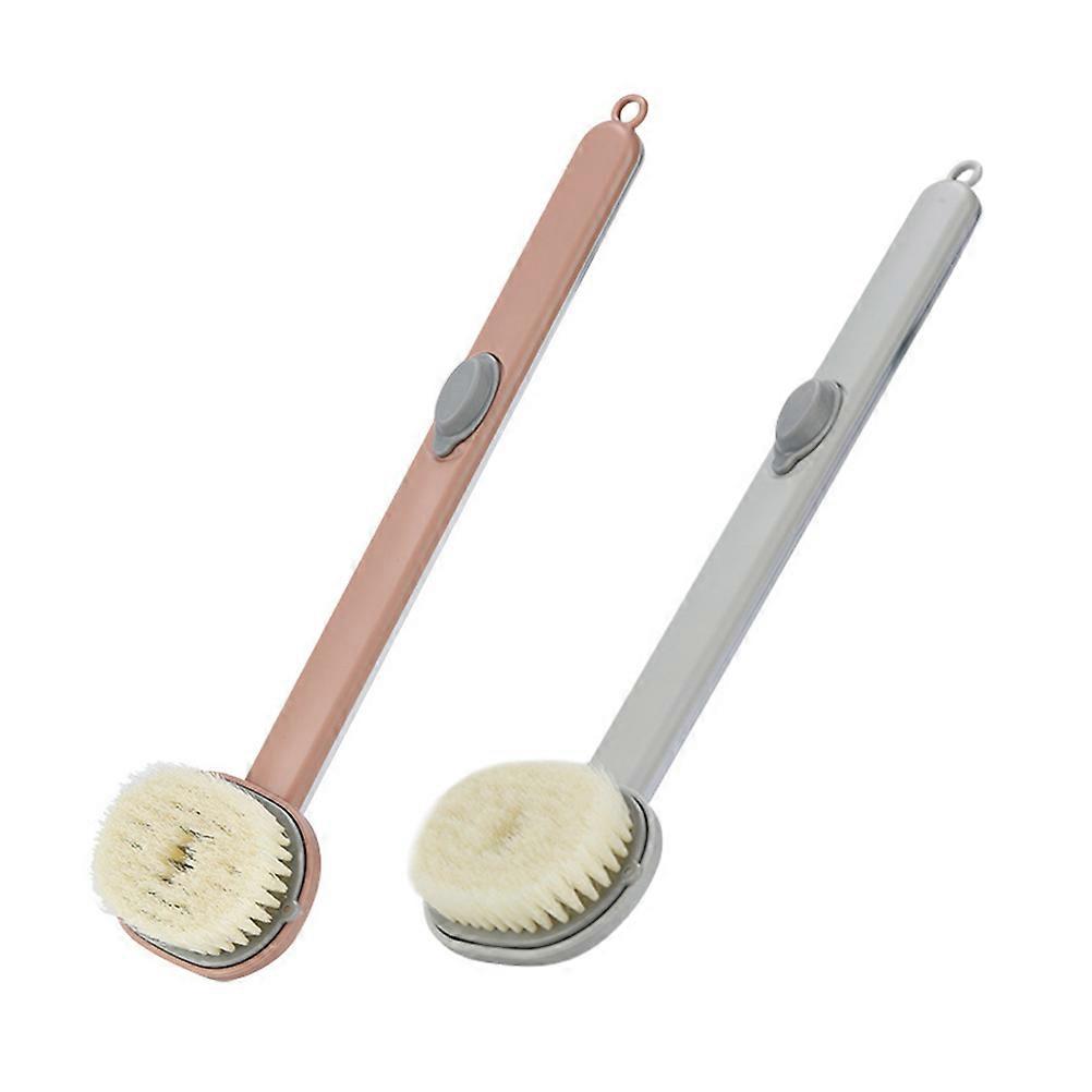 Bath Back Brush Set Exfoliating Shower Scrubber with Soap Dispenser, Durable Long Handle Body Scrubber for Deep Cleansing, Soft Bristles for