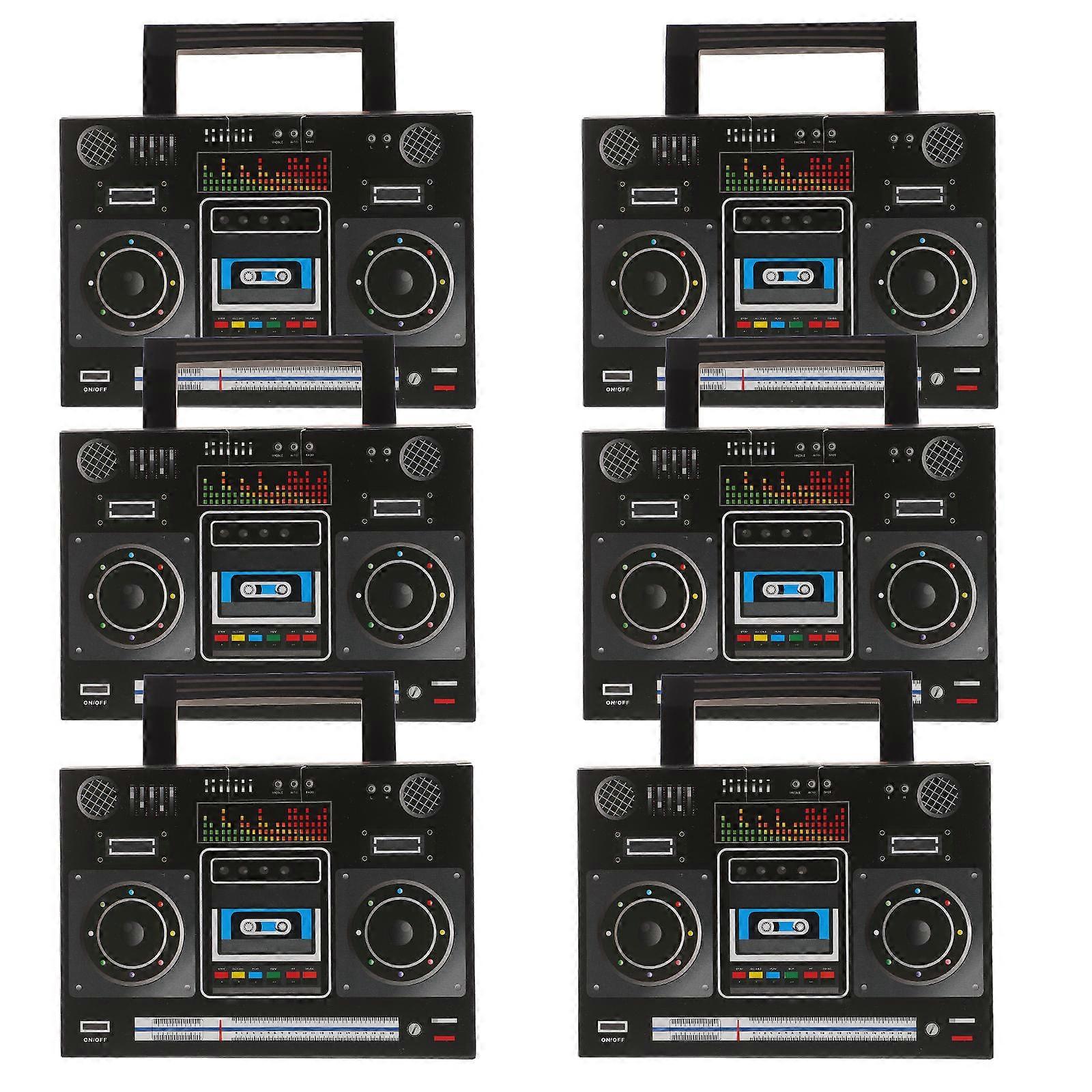 صناديق هدايا الحفلات صناديق ورقية حفلة عيد ميلاد مستطيلة زخرفية 6 قطع