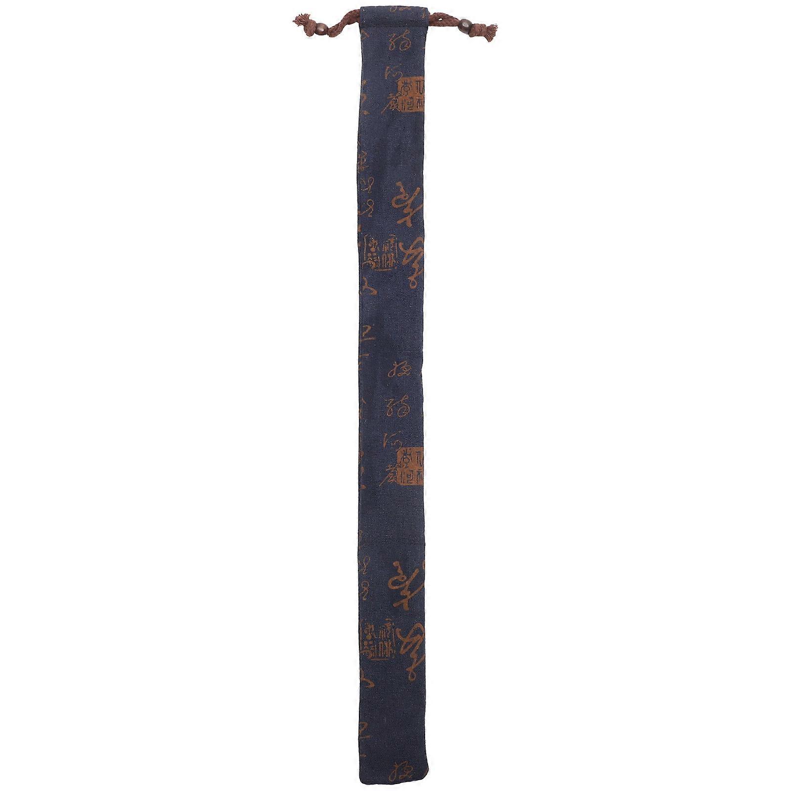 ピッコロフルートケースブルーコットンリネントラベルミュージックプラクティス持ち運びが簡単フルートプレーヤー用保護59.00X5.00X0.50CM 1個