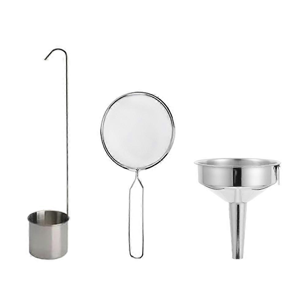 Stainless Steel Funnels Wear Resistant Wine Funnel Convenient Flask Funnel For Dining Preparation 3.9X3.1X3.1in 3Pack