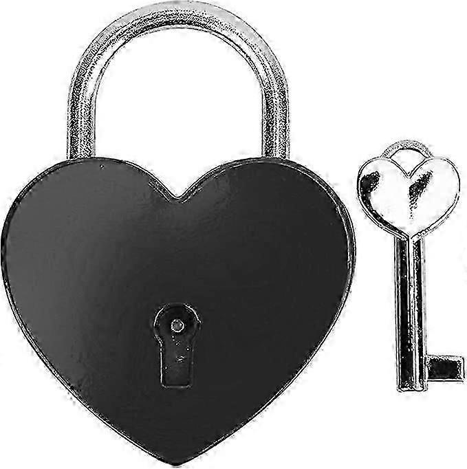 قفل معدني على شكل قلب مع قفل ملون رائع للصندوق المجوهرات المنزلية صندوق تخزين كتاب يوميات 45x59mm ، اكسسوارات الملابس - جيد