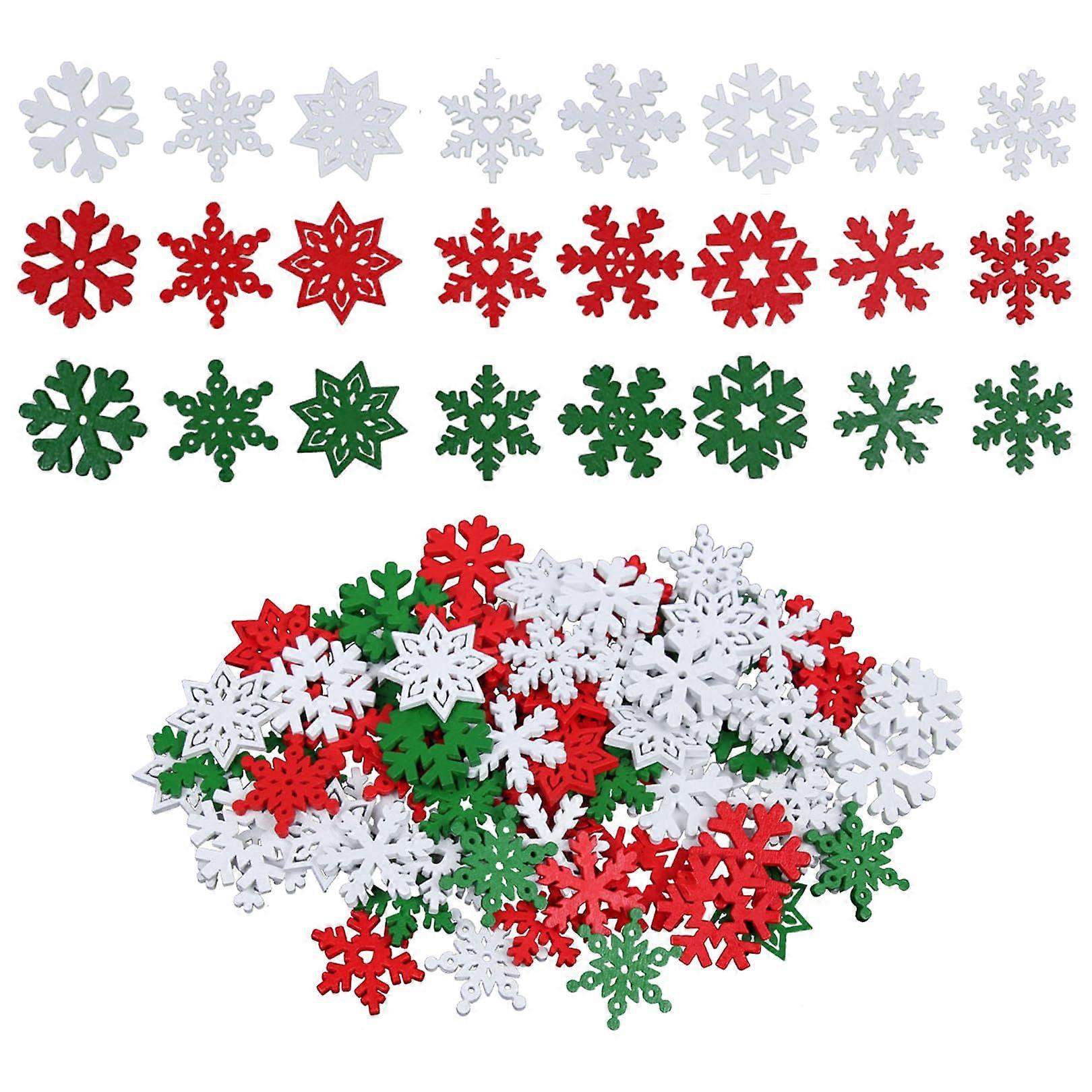 Pack of 100 Christmas Snowflakes for Table, Advent Wreath, Winter Hanging Decor