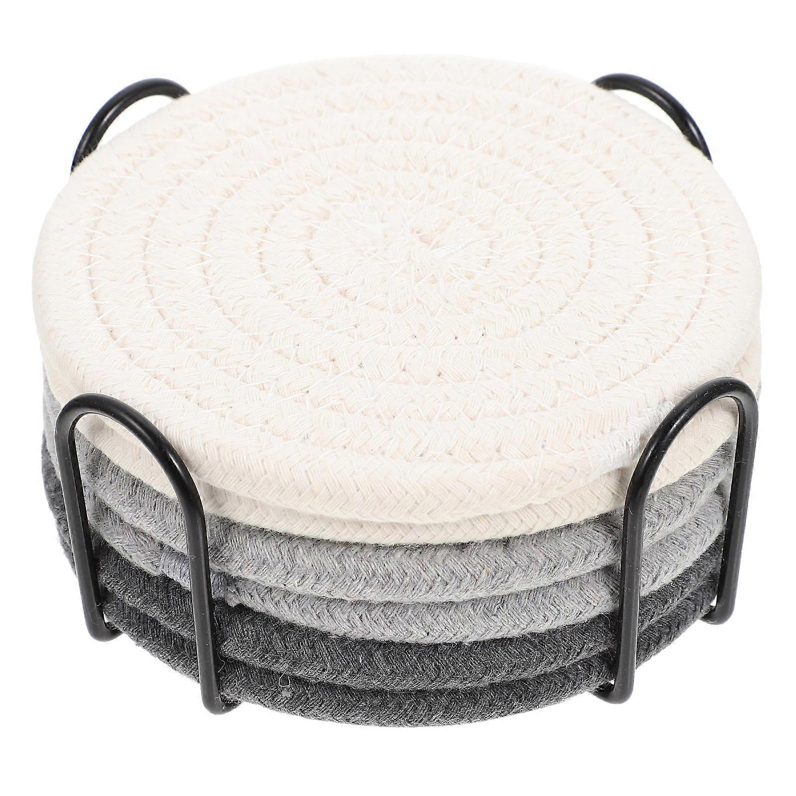 Tableware Insulation Pad Cotton Woven Heat Insulation Coasters Anti-Scald Mats For Dining Tables 1 Set
