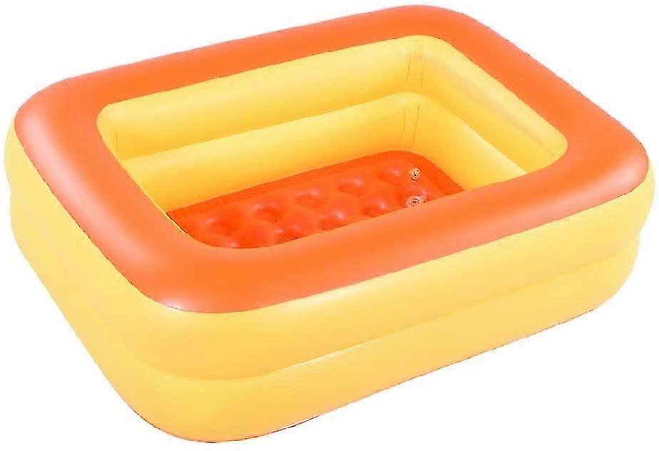 Kids Inflatable Bathtub with Inflatable Soft Floor, Foldable and Portable for Home and Travel (Orange)