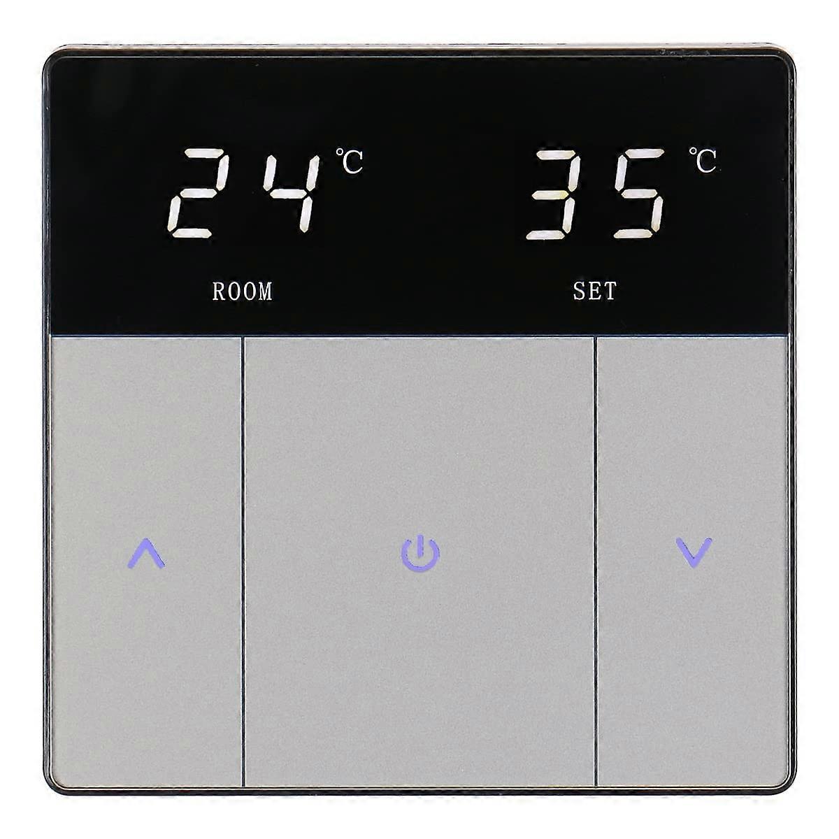 Underfloor Heating Touch Button Heating Thermostat, Energy Saving and Easy to Use AC230V 10A for Underfloor Heating Black (AAA)