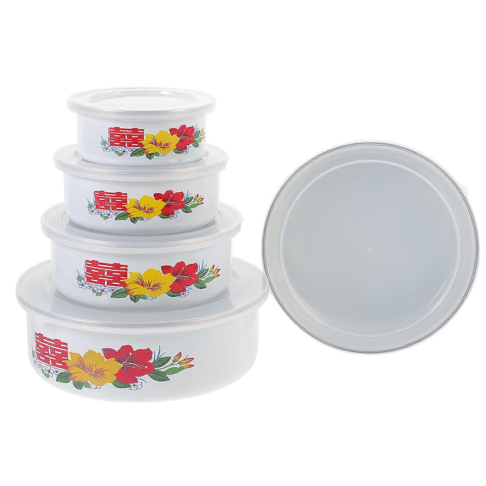 Bowls With Lids Set Kitchen Supplies For Picnics Round Simple Design 12.00X12.00X4.60cm Multi-functional 1 Set