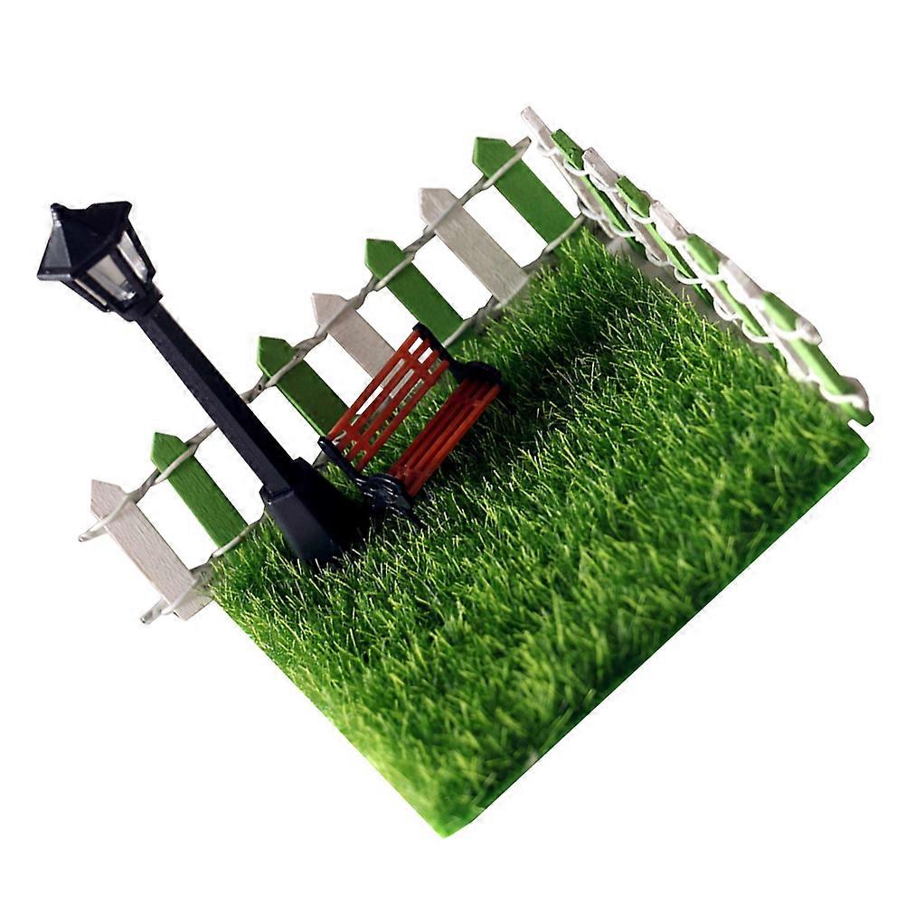 Park Benches Model Miniature Fence For Village Home Decoration Small Ornaments 7Pcs