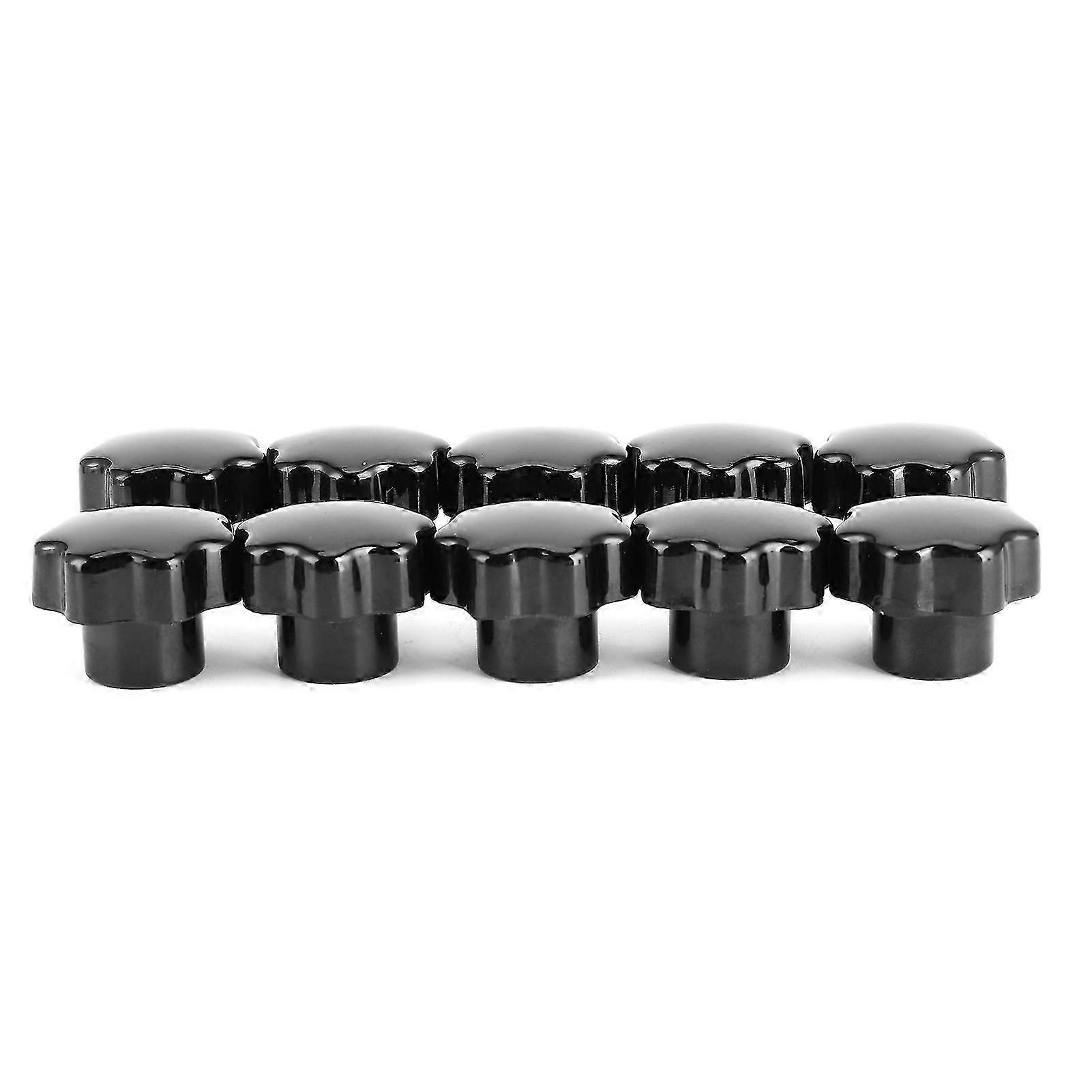 10Pcs Nuts Knob Grip Handle 7-Star 8mm Female Thread Brass Core for Machine Tool(M8x32(no throughhole) )