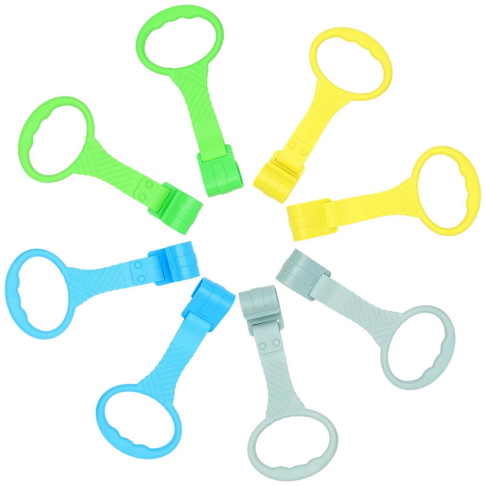 Pack of 8 Baby Crib Rings, Colorful Handle Rings for Toddler Leg Exercise, Support for Getting Up in Cradle