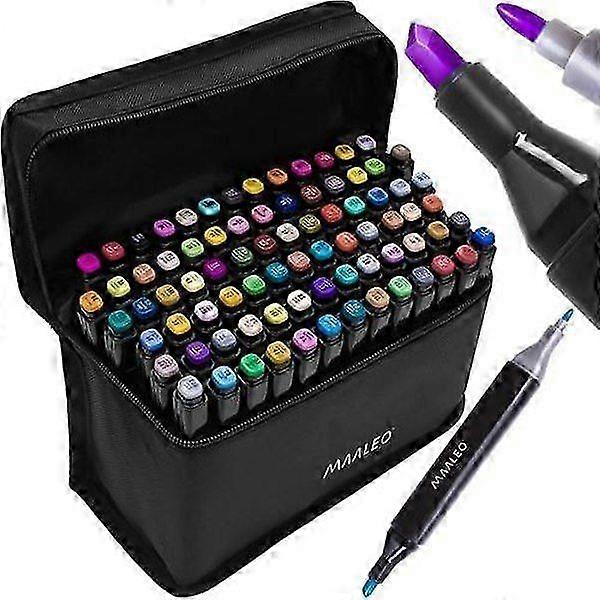 80-Pack - Double-sided Marker Pens with Case - Multicolour Christmas Gift