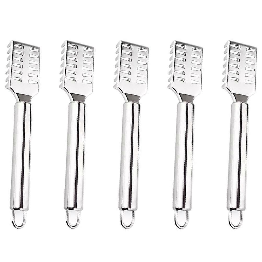 Stainless Steel Scale Removing Tool Simple and Practical Design for Kitchen Preparation Silver 19x3.3x1cm 5Pcs