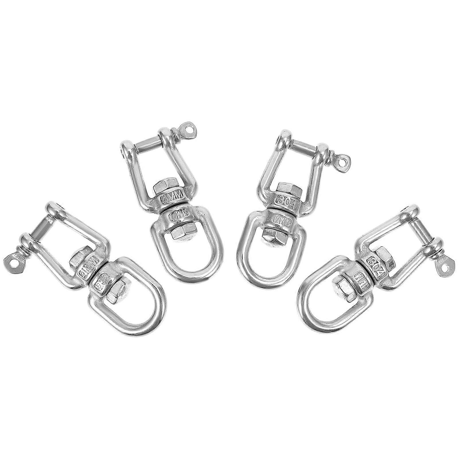 4Pcs Stainless Steel Swivel Rings for Durable Hammock Use Silver