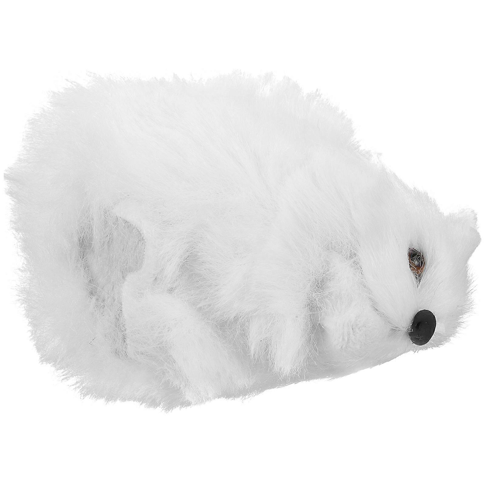 Adorable Squirrel Statue White 11x10cm Wool Material Squirrel Shape 1Set