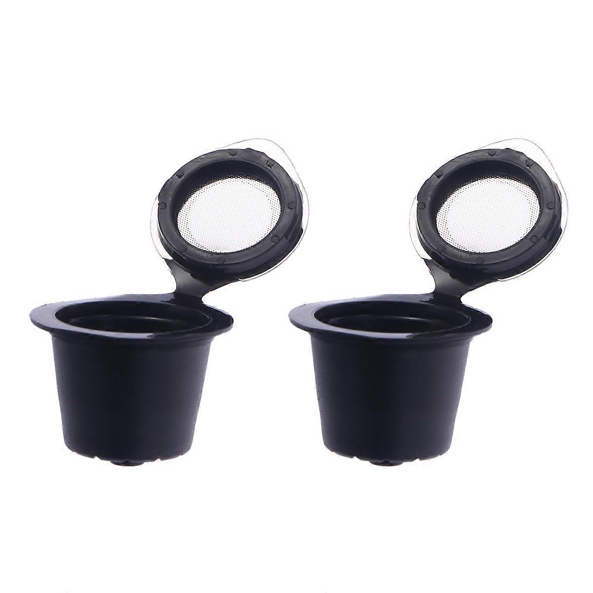 Espresso Coffee Filters Reusable Coffee Filter Basket Stainless Steel Lids 3.70x3.70x3.00cm Quick and Easy to Use 2Set