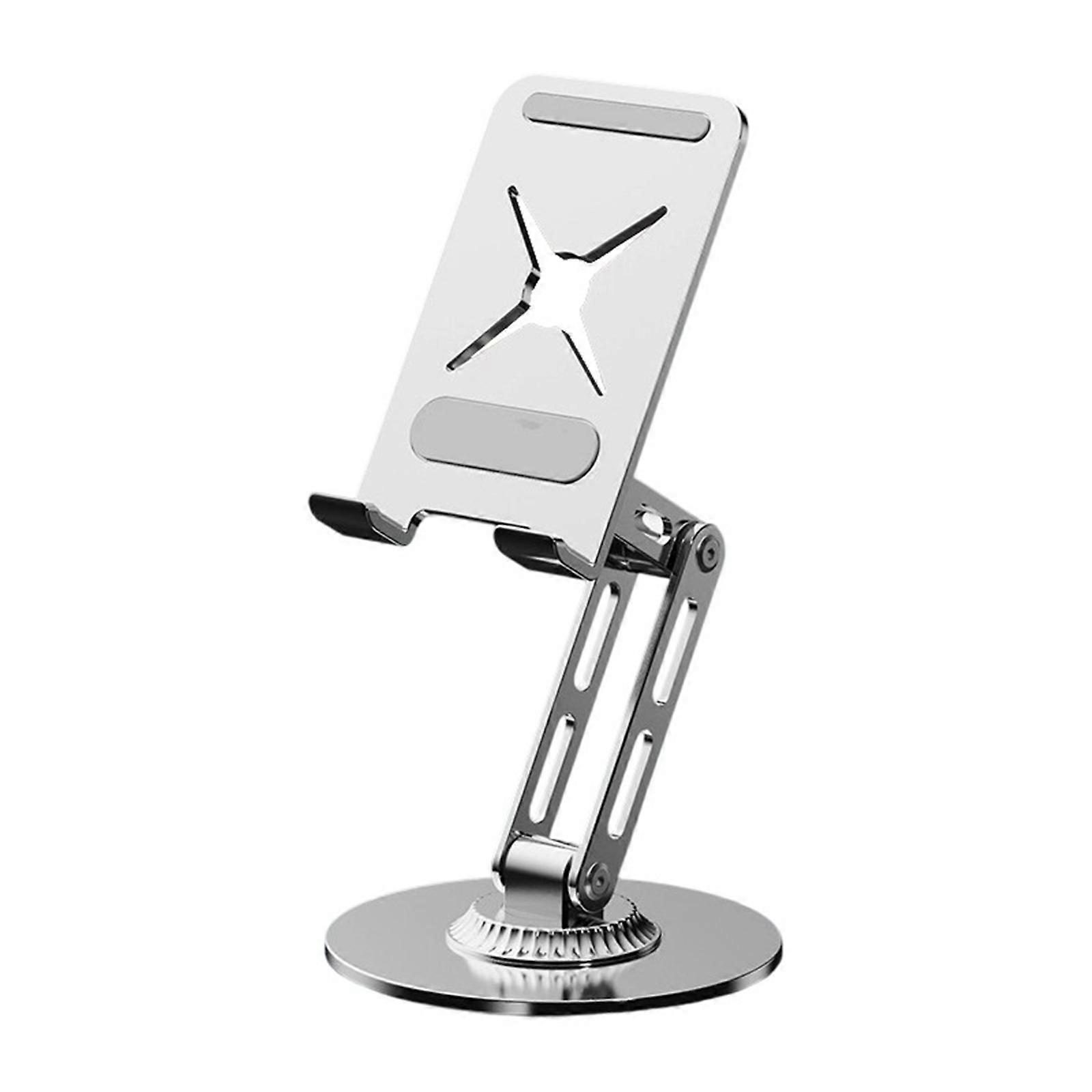 Aluminum Alloy Phone Stand Multi Angle Rotate Tablet Dock Holder Desktop Bracket For Mobile Devices  Silver