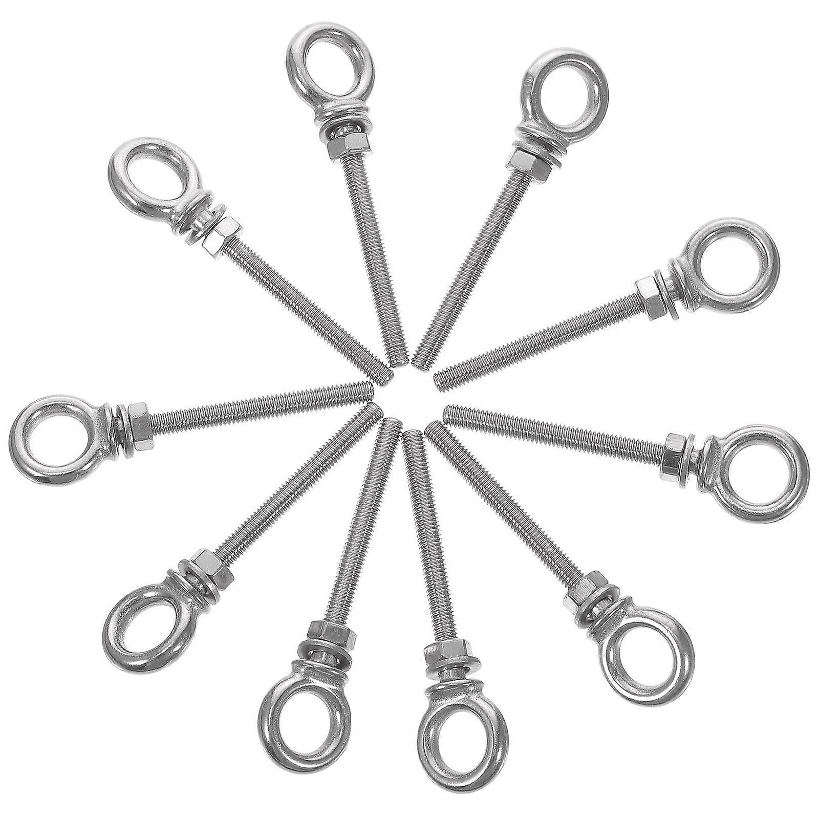 Marine Eye Bolt M6x60 Stainless Steel 316 Lifting For Hanging String Lights 10Pcs