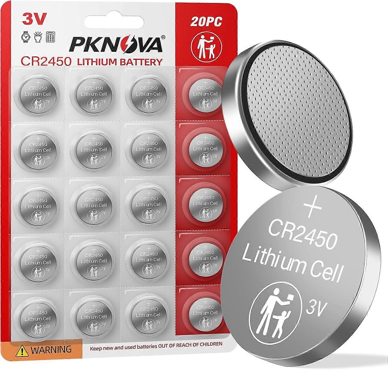 2025 Nieuwste model CR2450 3V lithiumbatterij, 20 stuks, 3V knoopcelbatterijen