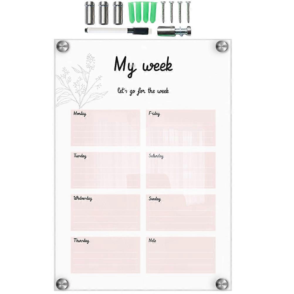 Acrylic Erasable Memo Board with Pen – Transparent Message Board for Wall, Desk, Home & Office Use – Multipurpose for Students & Families