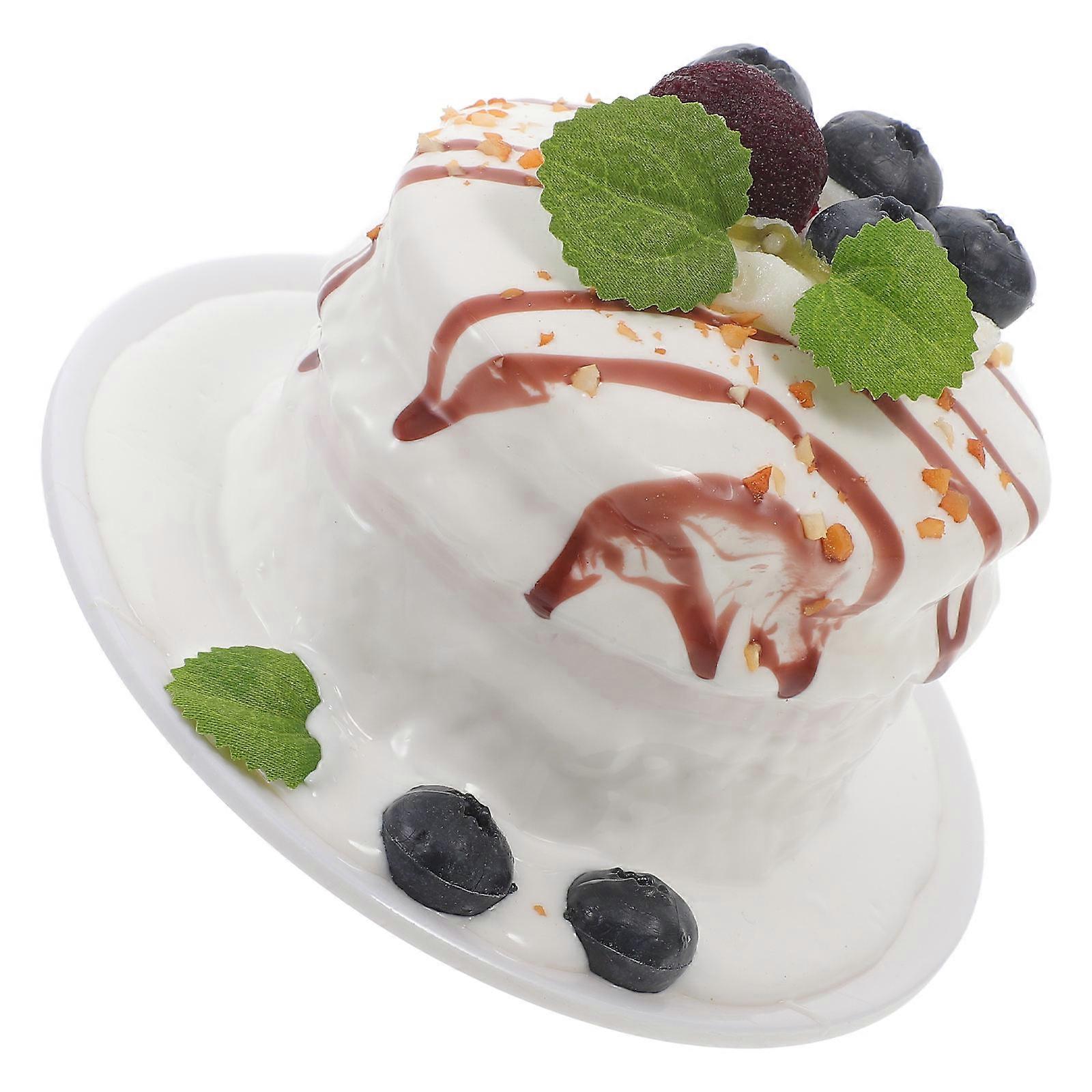 Artificial Cake Photo Prop Simulation Gourmet Cake Store Display Square Cream Glue 1Pack