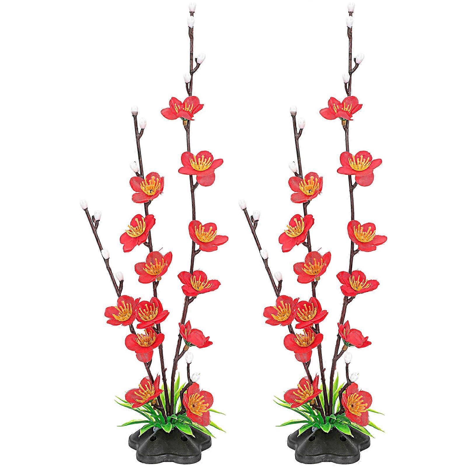 Sushi Plate Flower Ornament For Sushi Restaurant Red 32.00X6.00X6.00CM Professional Manufacturing Technology 2Pcs