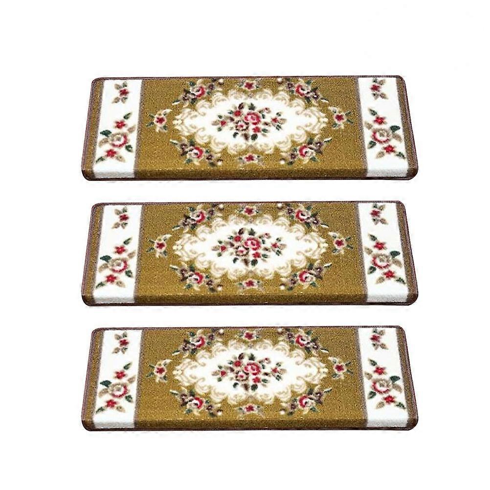 Anti Skid Floor Staircase Carpets Rectangular Classical European Style Protect Stairway 7Pcs Cotton Stair Treads