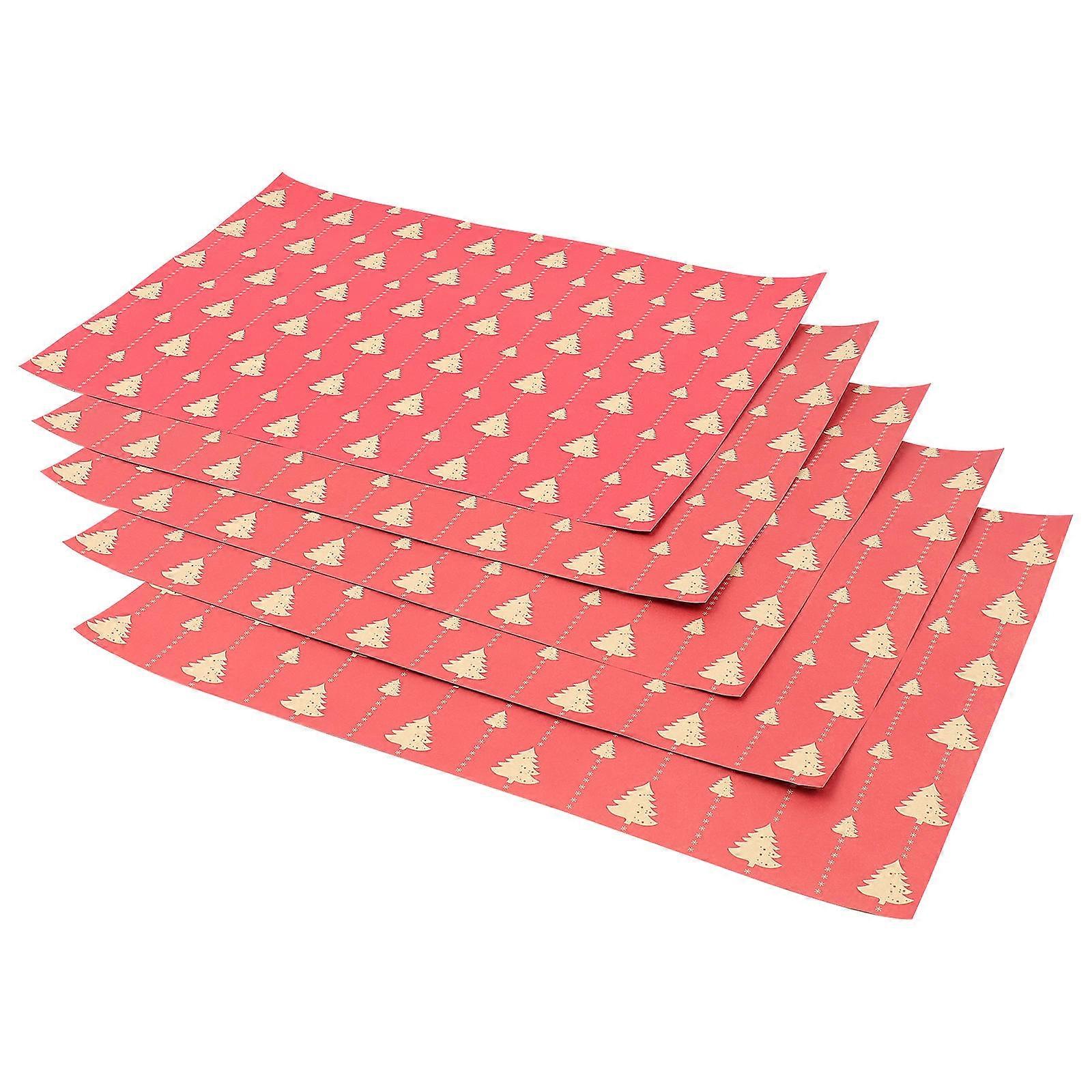 Aesthetic Wrapping Paper Sheet Retro Design Decorative Use For And Flowers 5pcs Assorted Color