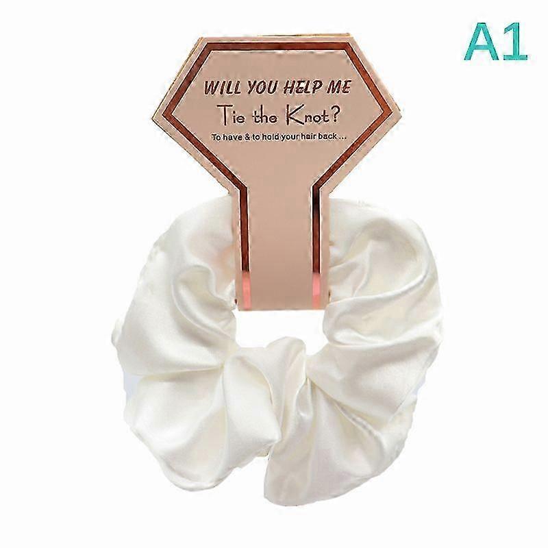 1Pcs Bridesmaid Gift Hair Scrunchies Bachelorette Party Bridal Wedding Souvenir Hr