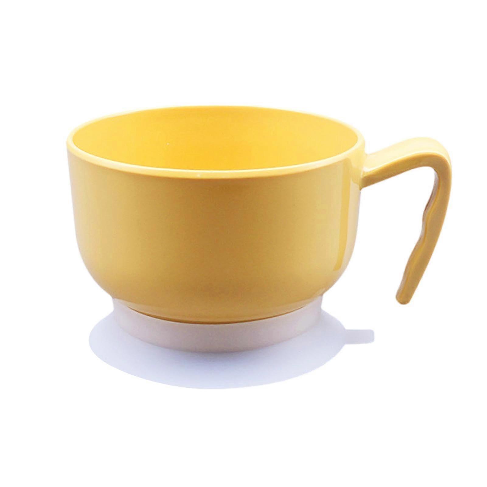 Rice Bowl Container Self-Feeding Baby Tableware With Suction Base, Leak-Proof Bowls, Yellow