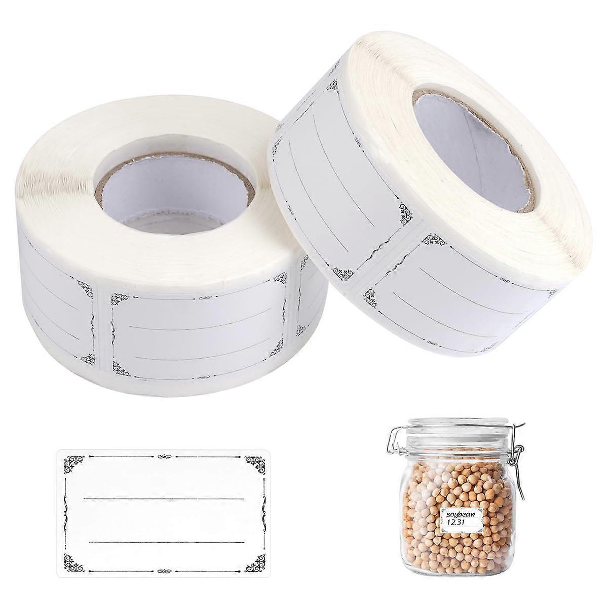2 Rolls of 1200 Freezer Labels, 50 x 30 mm, Removable, No Residue