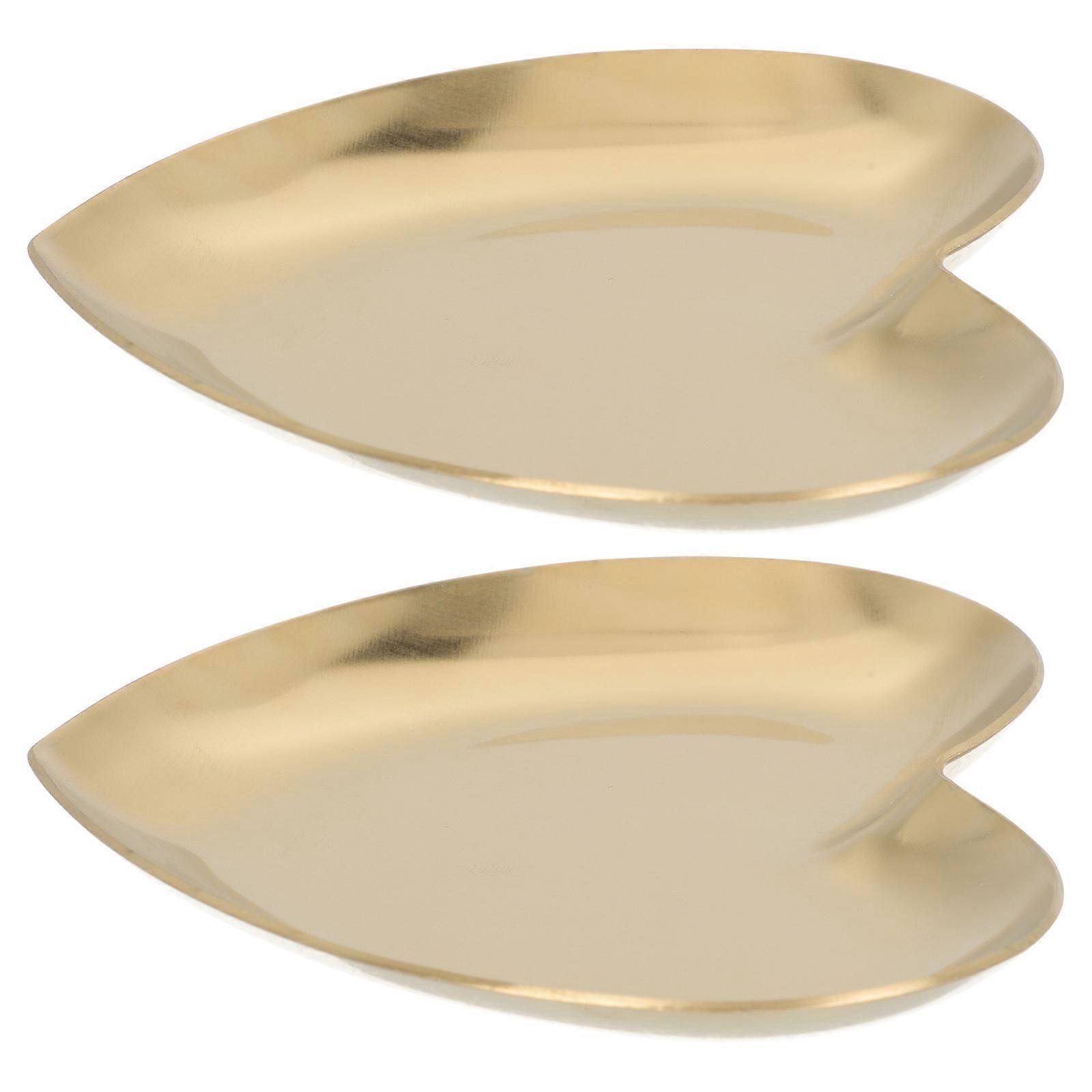Heart Cake Pan Nordic Style Stainless Steel Storage Trays Home Use 9.00X8.50X1.00CM 2Pcs