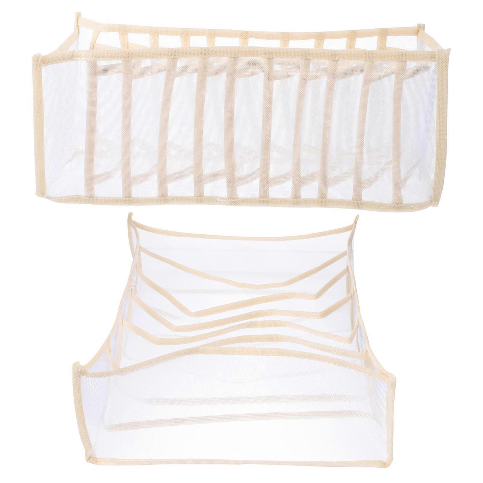 Underwear Organizer 1Set White Nylon Mesh with Space-Saving Design for Storage Use