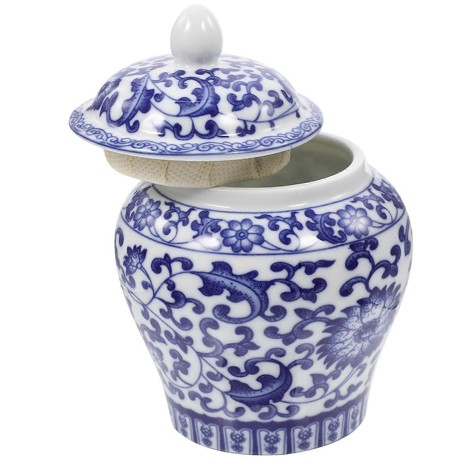 Ceramic Tea Jar with Airtight Lid, Vintage Chinese Style Canister for Storing Tea and Kitchen Essentials, Practical Design for Home Decoration