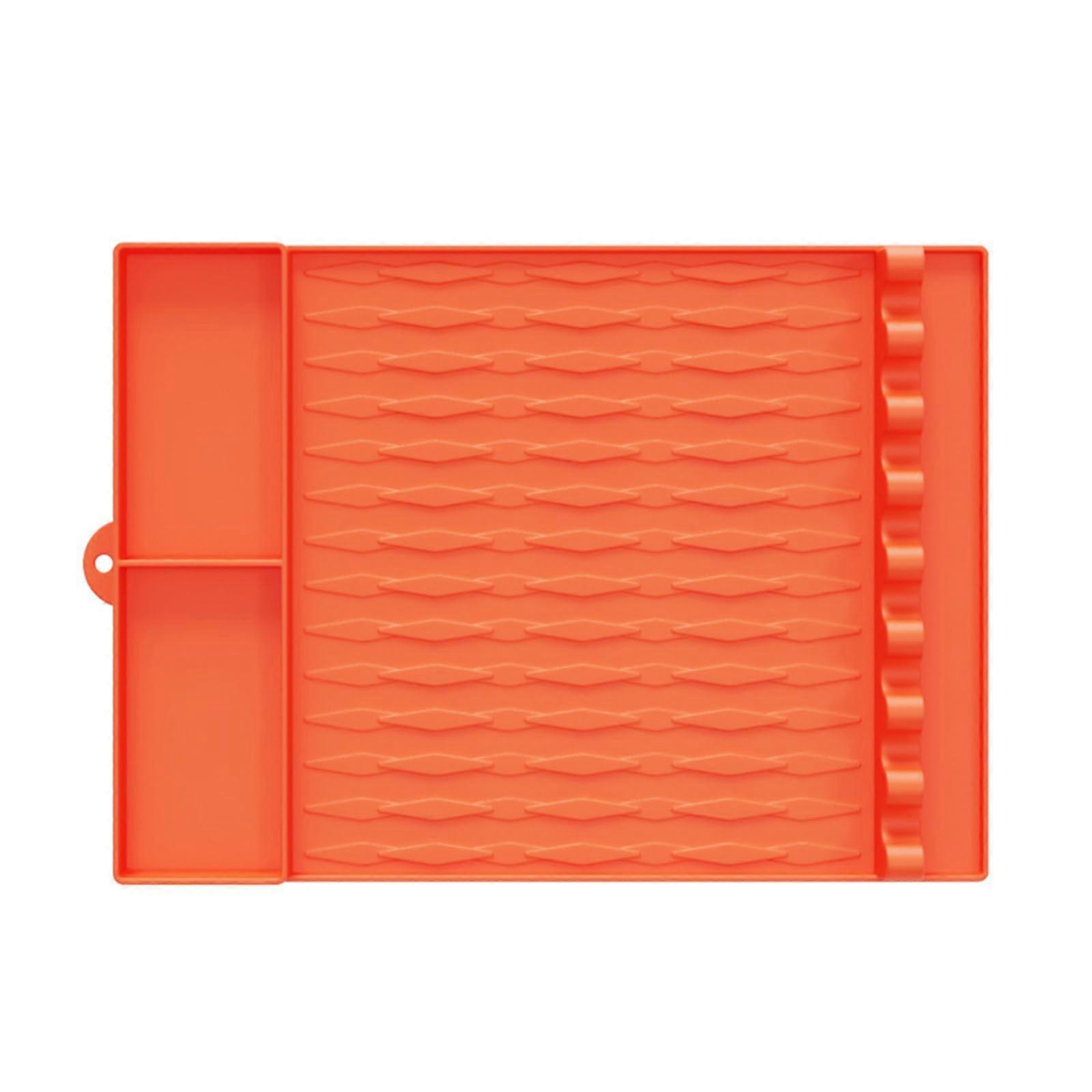 Silicone cooking mat for grill accessories, grill utensil pad with separate compartments for camping and picnics, grill utensil holder B 2 squares.