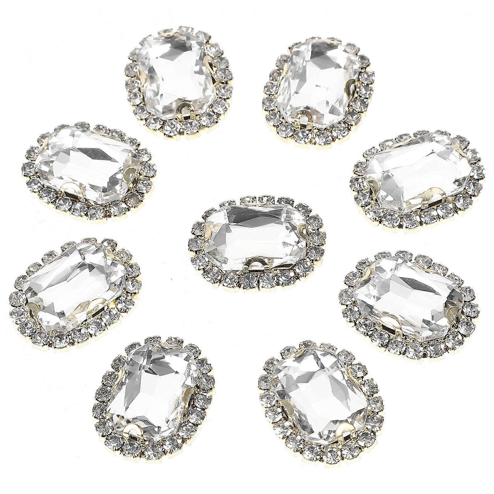 White Glass Rhinestones for DIY Sewing Crafts and Clothing Decoration 20 Pieces