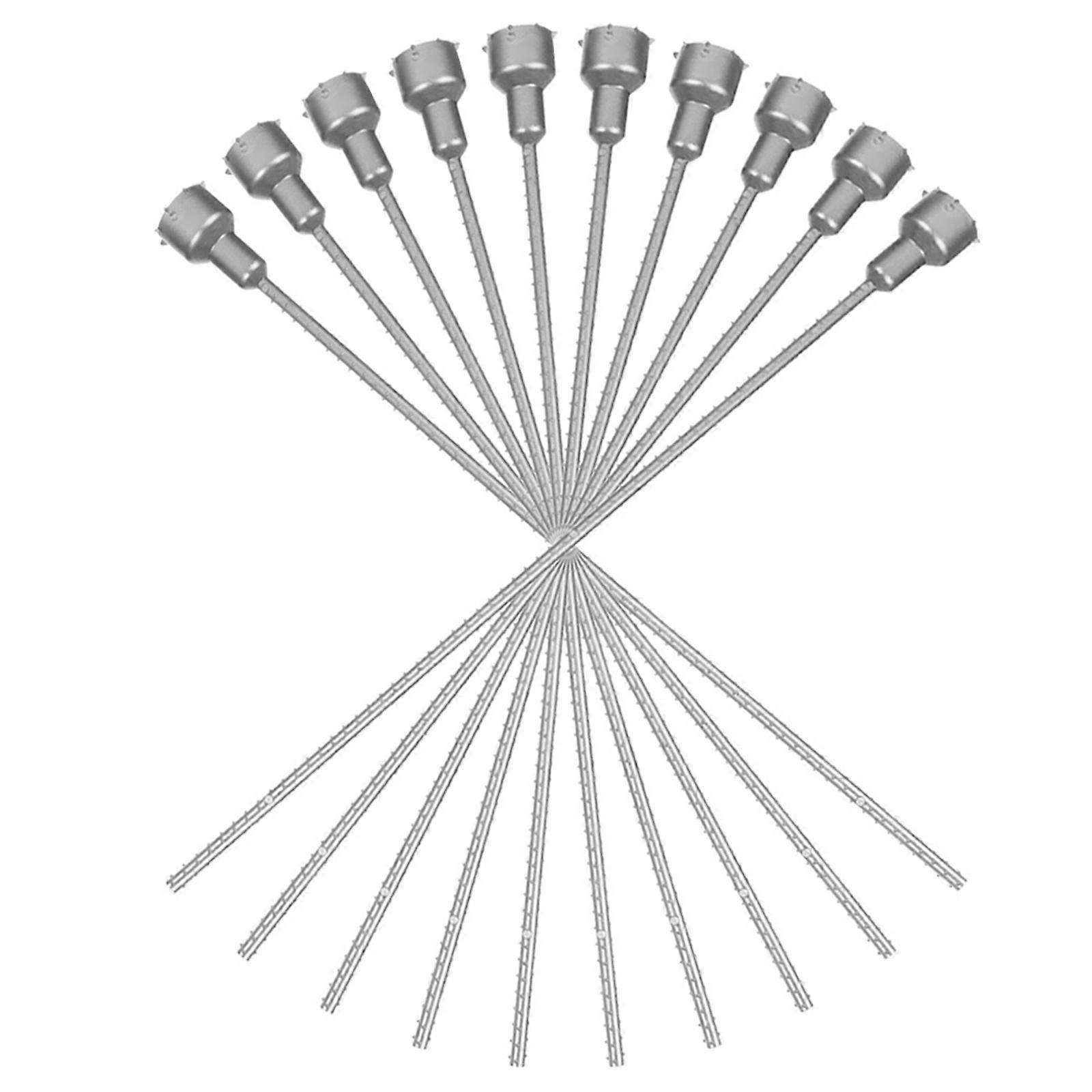 10Pcs Silver Artificial Flower Stems for Floral Arrangement PVC Adjustable Length Durable MultiPurpose
