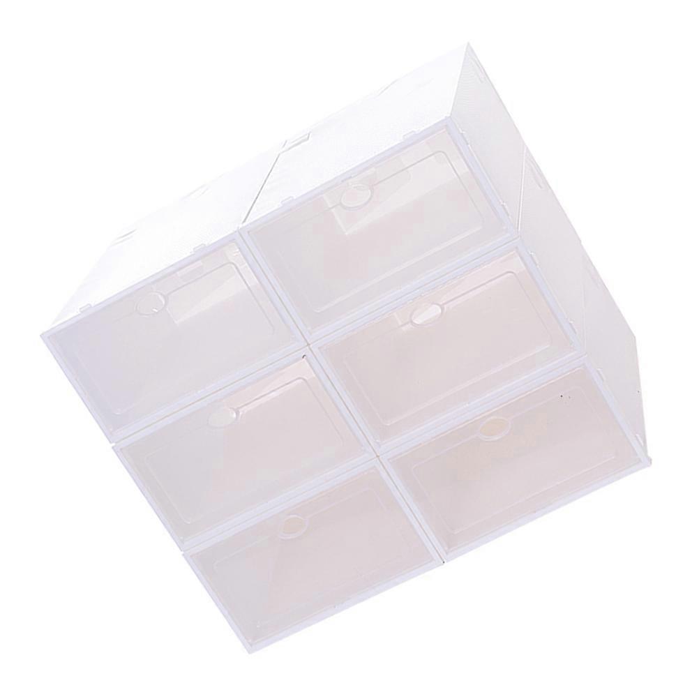 6pcs Stackable Transparent Shoe Storage Boxes, Thickened Plastic Shoe Containers for Men, Space Saving Organizer for Easy Access and Efficient Storage