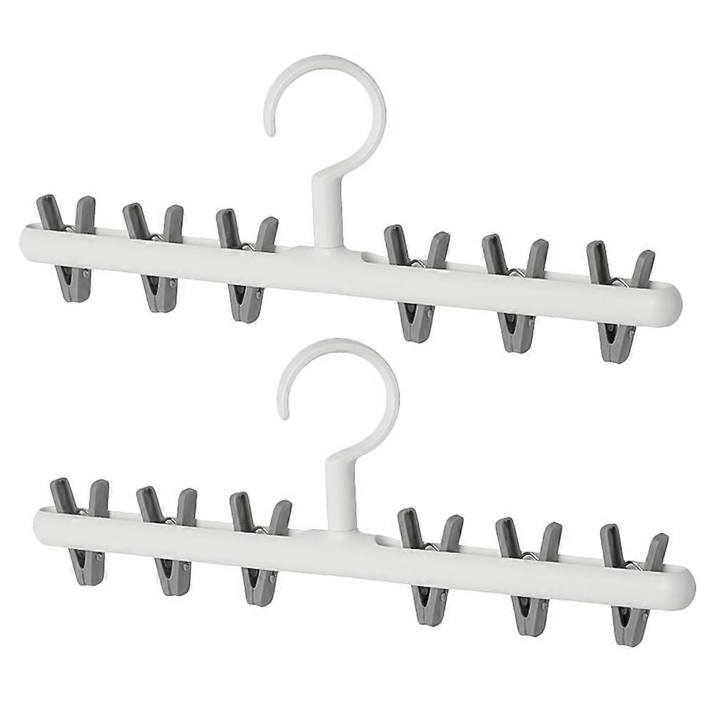 Grey Clothes Hanger with 6 Clips for Sock and Underwear Drying Rack Home Use PP Material