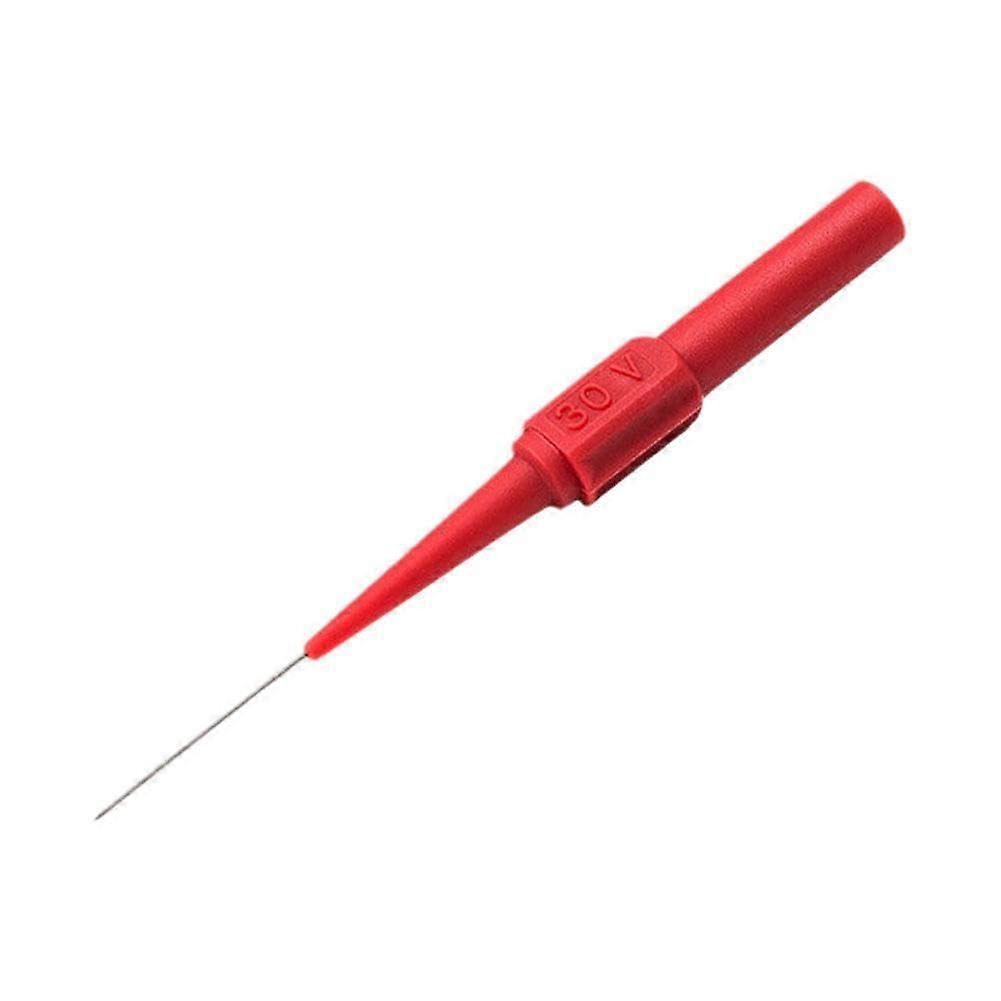 0.7 stainless steel test probe pins, nondestructive insulation wire piercing leads, needle tester multimeter test probes red