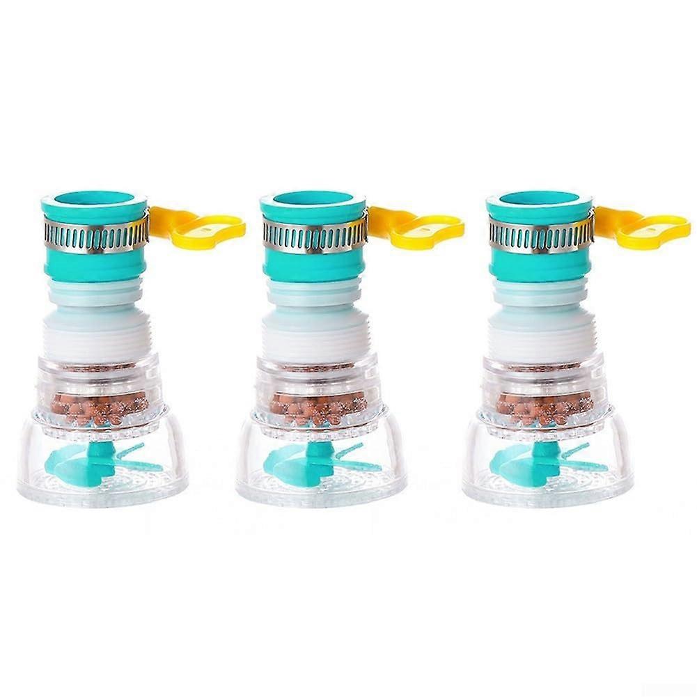 Adjustable Kitchen Faucet Spray Head Set of 3 with Built-In Filter for Easy Home Use - Blue Color