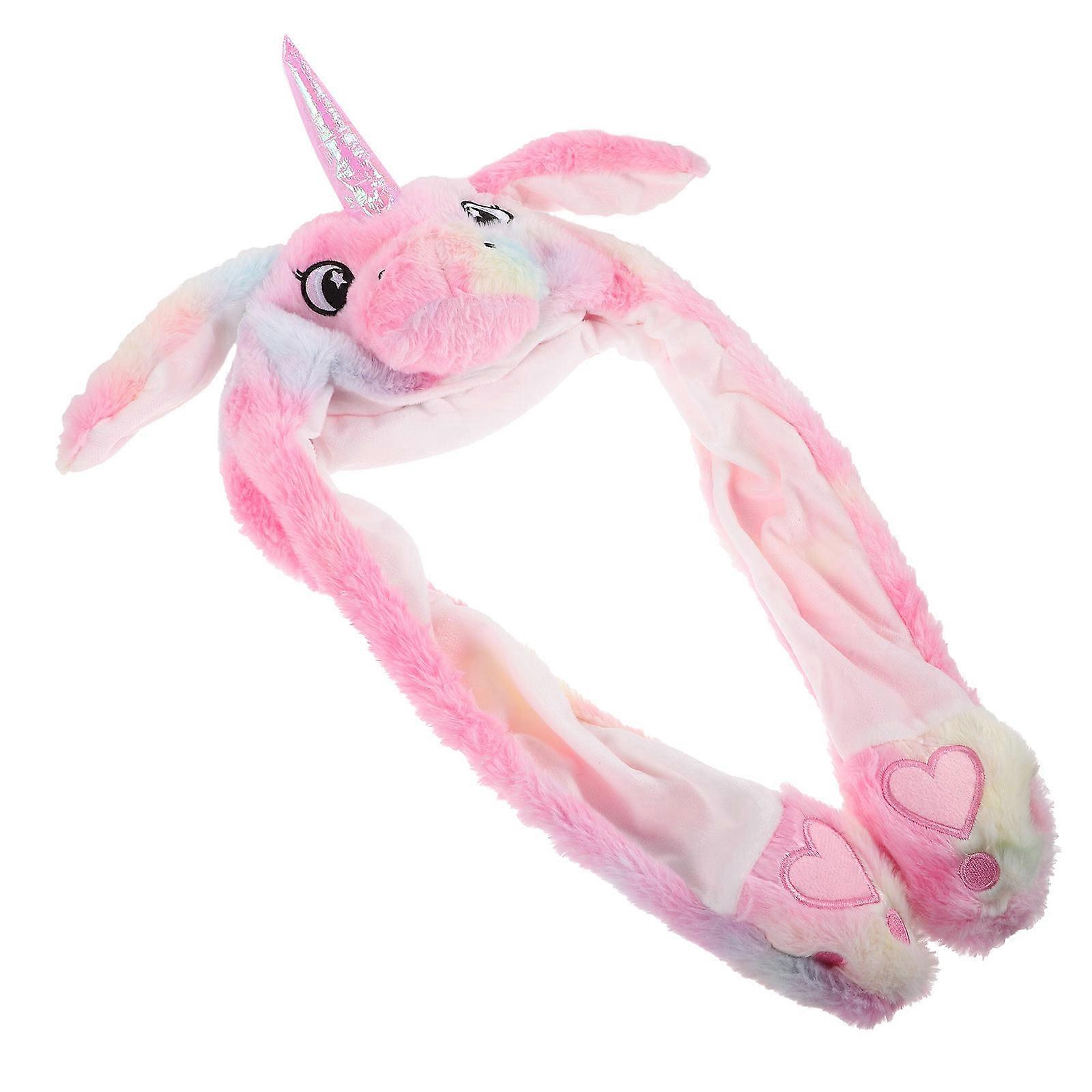 Plush Unicorn Hat with Moving Ears – Soft Cartoon Cosplay Headwear for Halloween, Parties, and Everyday Wear – Comfortable Accessory for All Ages