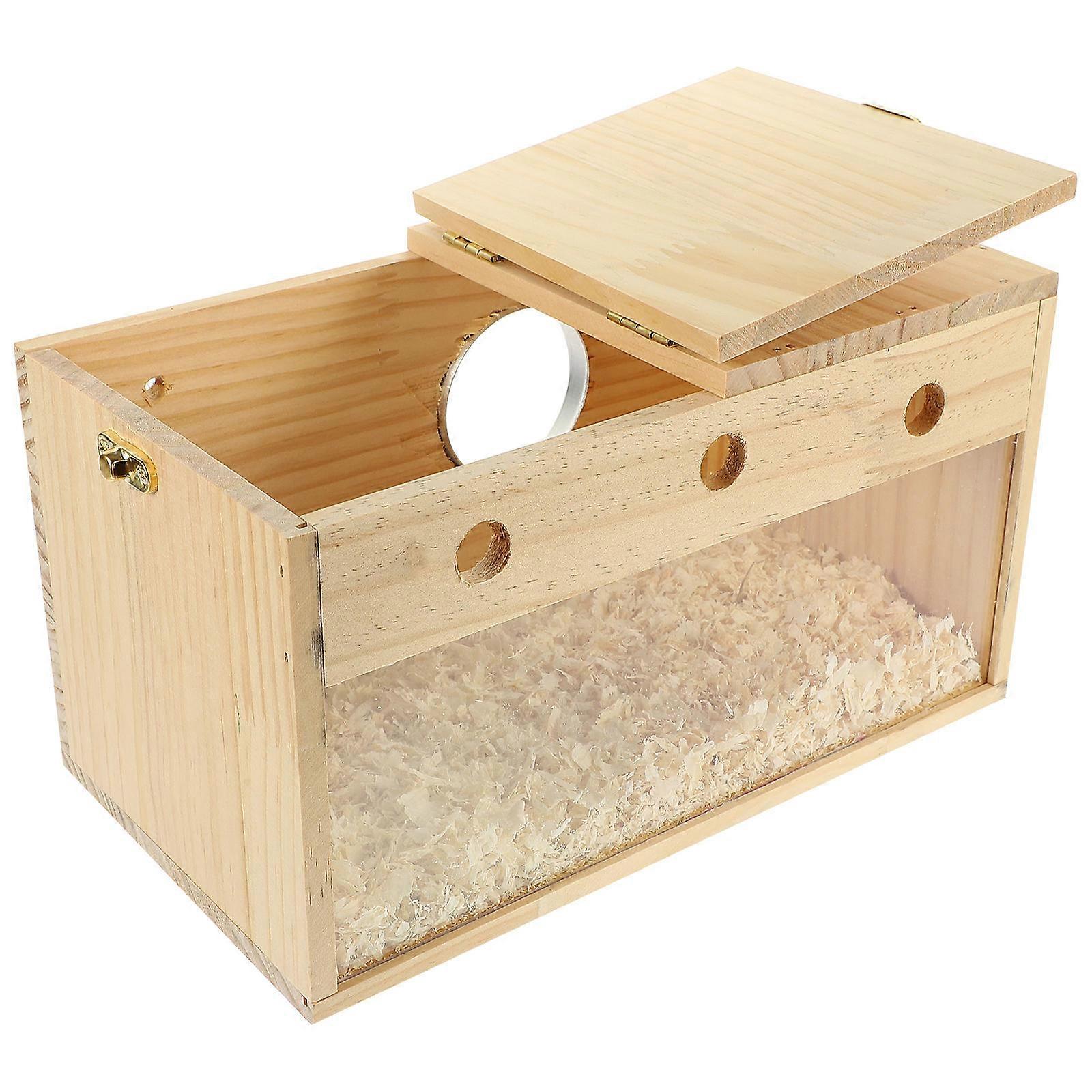 Durable Transparent Parakeet Nesting Cage – Safe Wooden Birdhouse for Budgies & Conures