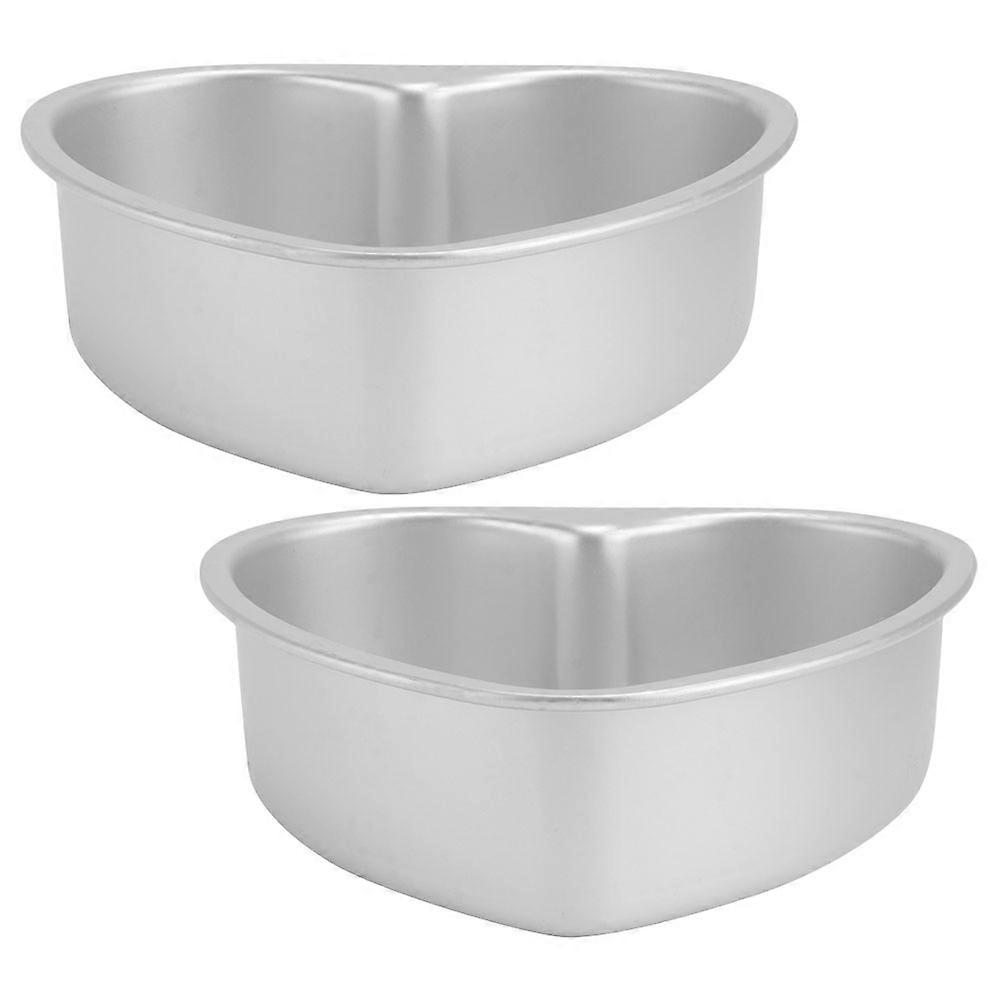 Heart Shaped Cake Pans for Baking Set of 2 Aluminum Alloy Silver Color Easy to Use and Clean