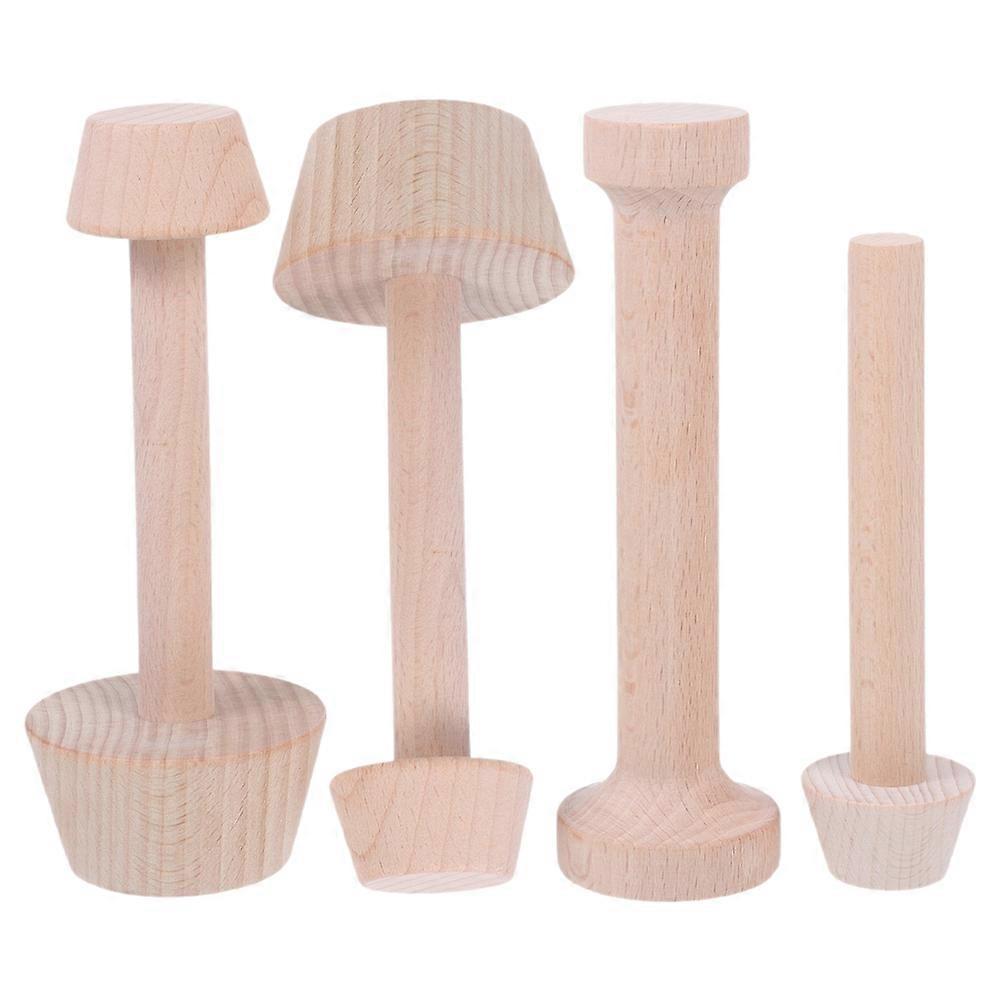 4pcs Wooden Dessert Shaping Tool Set   Double Sided Tart Tamper Mold for Pastry, Dough, Muffins, Cheesecakes & More   Baking Enthusiast Essentials
