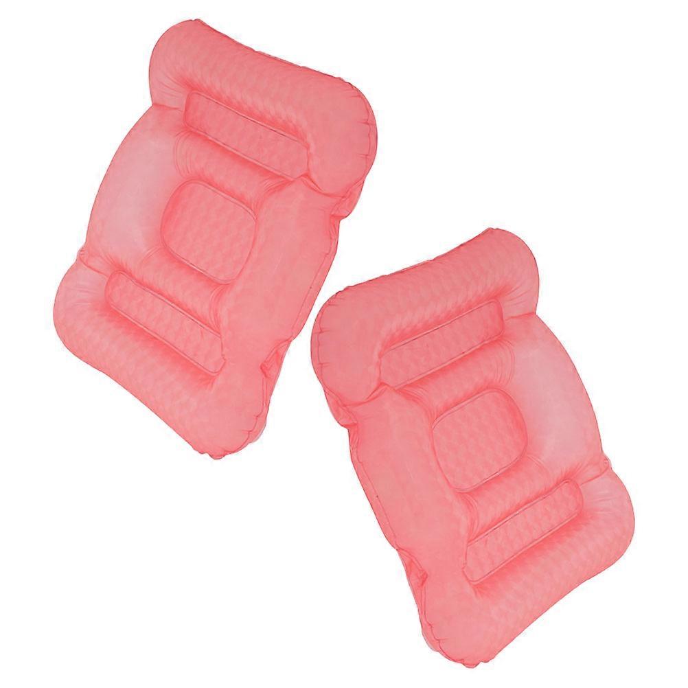 Pink Inflatable Bathtub Seat Cushion with Suction Cups for Home Use PVC Material 2 Pieces