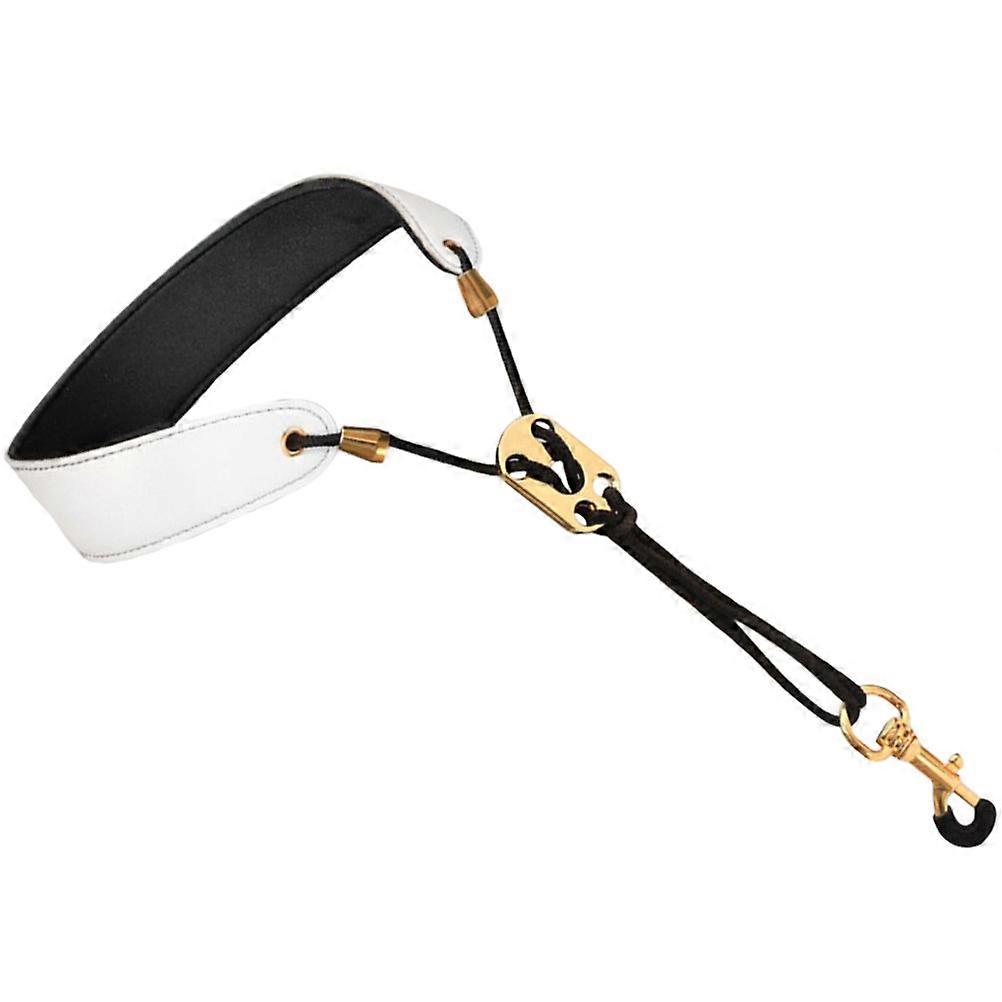 Saxophone Neck Strap Tenor Saxophone Strap For Musicians Adjustable Size Rotatable Hook White 54x3.5cm 1Pack