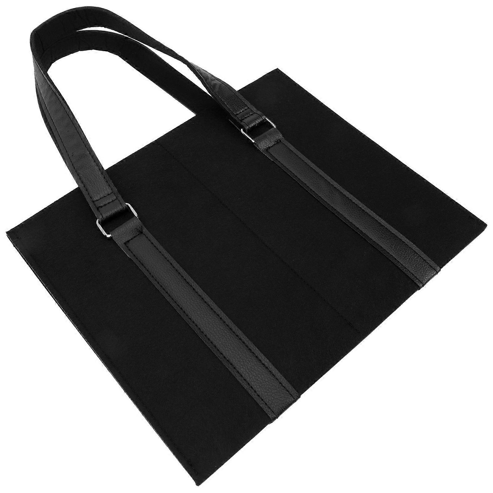 Black Felt Cloth Carrier with Carry Handle for Storage Use