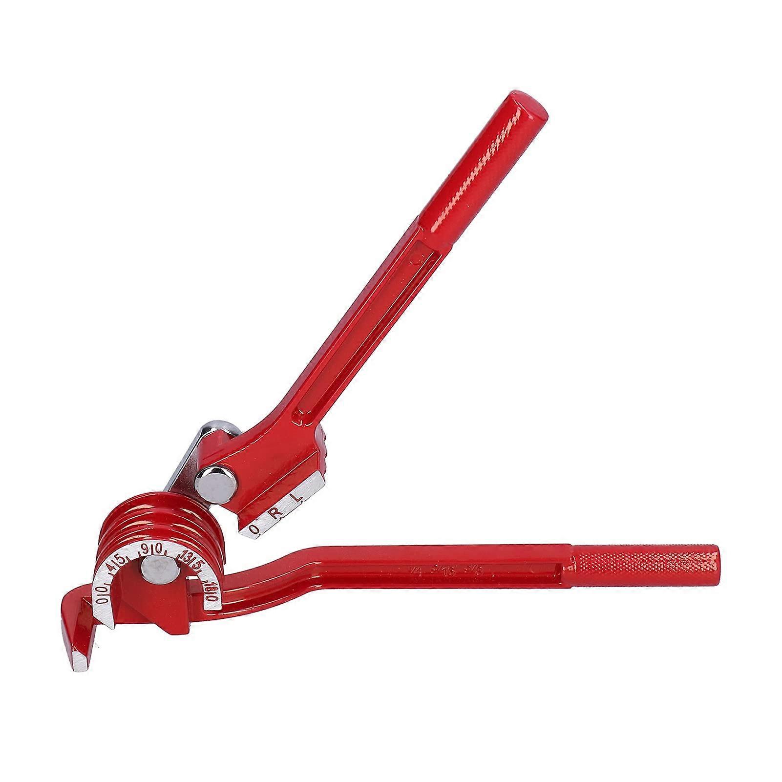 Brake Line BenderTool 3-In-1 Manual 180-Degree Pipe Bender Tool Red For 6,8,10 Mm Stainless Steel Pipes With Marking