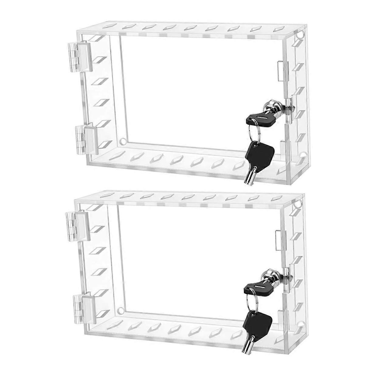 Thermostat lock box, protective grille for wall thermostats with key security, for home, office, laboratory, durable, lightweight, 2 pieces.